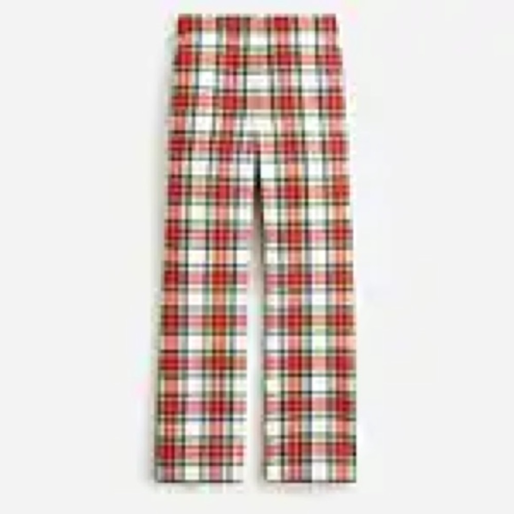 J.Crew Tall Willa cropped flare pant in Snowy Stewart tartan BM755